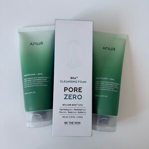 Korean Skincare Set 3 pcs | Anua Heartleaf BHA Cleanser + Pore Zero Foam
